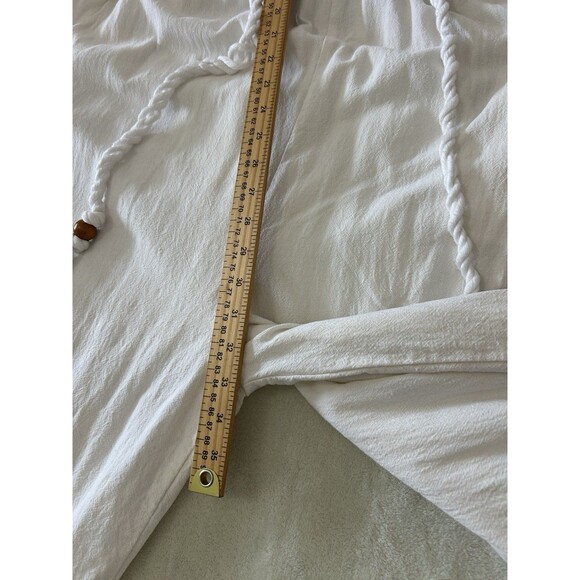 Free People Womens Medium Smocked Jumpsuit Boho Jogger Tie Waist Strappy Relaxed - Picture 6 of 14